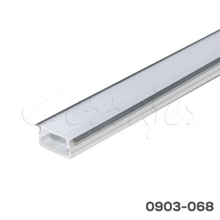 Perfil de aluminio embutido (18 mm) 15x8 mm L=2500 mm Aluminio con difusor