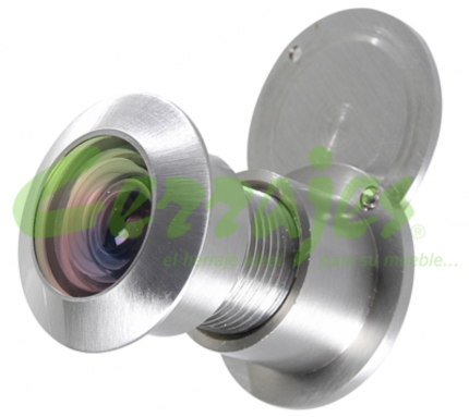 Mirilla zamac 240° cristal Ø28 mm L=40-55 mm niquel satinado