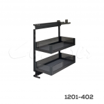 Botellero "Polanco" de cristal y piso melamínico con cierre suave W=300mm