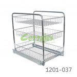 Canastilla extraible FGV W=400mm alambre varilla redonda cromado instalación a piso con tres niveles