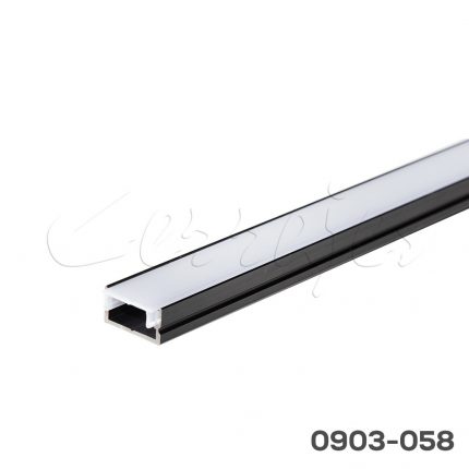 Perfil de aluminio sobrepuesto 15x8 mm L=2500 mm Negro con difusor