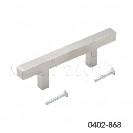 Jaladera barra cuadrada hueca Acero Inoxidable cc 96mm L=156mm 4721 I14 cepillado Tornillo #8-32X1"