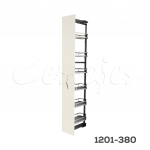 Columna extraíble Nápoles varilla plana cromada piso melamínico H=1910 a 2210 con cierre suave W=300