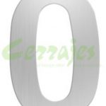 Número 0 metálico de 152 mm acabado inoxidable