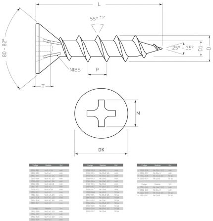 Tornillo para unión de madera cabeza plana "Sinker" #9 x3" (76,2 mm) PH2 Negro con punta