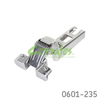 Bisagra para puerta de aluminio enrasada FGV "MS41" "Slide On" 11x41.5mm cuello 15 105° niquelada