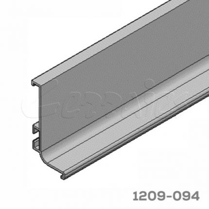 Perfil horizontal sencillo Cerrajes "Gola" L=3000mm H=57mm Aluminio pintura epóxica Gris mate