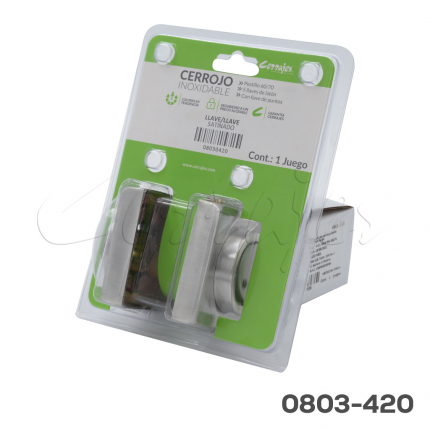 Cerrojo Modelo "Glan Cuadrada" llave/llave acero inoxidable Satinado con llave de puntos