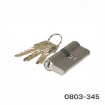 Cilindro de latón, seguridad Anti-taladro, llave de puntos, Llave/Llave L=70 mm Niquel Cepillado