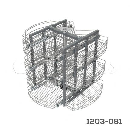 Giratorio para esquina 3/4 con canastillas extraíbles "Condesa" alambre cromado  W=900mm