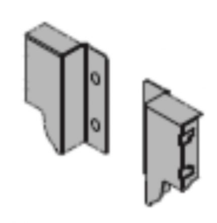 Soporte para fijación de testero derecho Cerrajes "Ritma Cube" H=68mm plata RAL9006