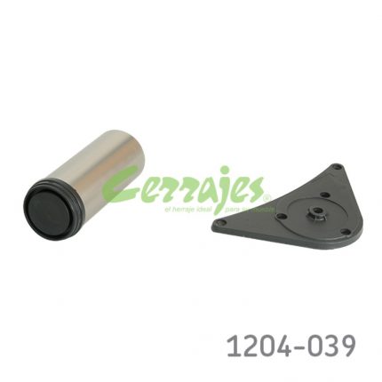 Pata para cama Cerrajes H=160mm Ø=60mm acero Niquel cepillado mate nivelador +25mm