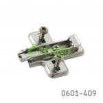 Base para bisagra Salice BAV4M09F "Domi" niquelada H=0mm enganche rápido Acero, enganche rápido