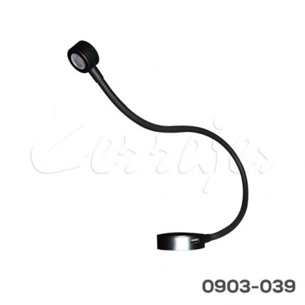 Luminaria Led Mod. Lucciole LEC20-USB, 12VCD-10W, L=540 mm, 3000°K, atenuador de contacto, Negro