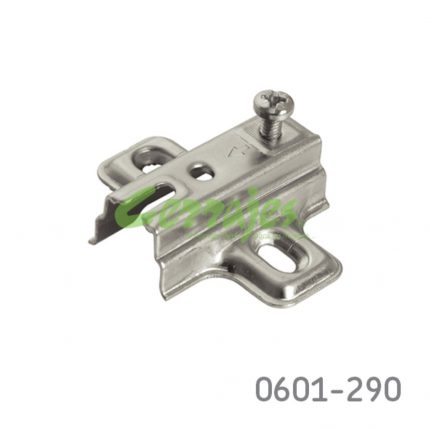 Base para bisagra Cerrajes  niquelada H=4mm 37x32mm 2 fijaciones