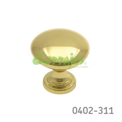 Botón Zamak Ø=31 mm 4005 Z15 Latón pulido Tornillo M4x25mm