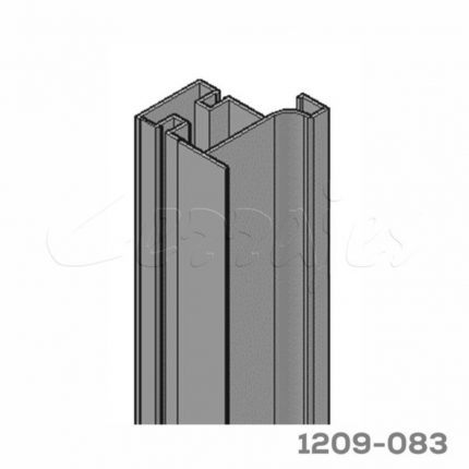 Perfil vertical sencillo Cerrajes "Gola" L=2200mm W=42,2mm Aluminio Anodizado Negro mate
