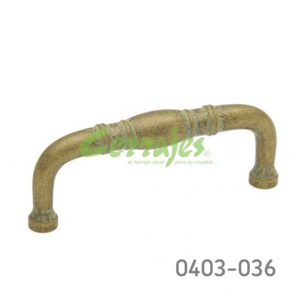 Jaladera Latón cc 76 mm L=86 mm 3016 L33 Pewter pulido Tornillo #8 - 32X1"