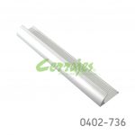 Jaladera Aluminio cc 192 mm L=250 mm 4487 A35 Anodizado natural mate Tornillo M4x25mm