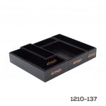 juego de cajones organizadores Cerrajes Bambú Negro 5 cajones apilables