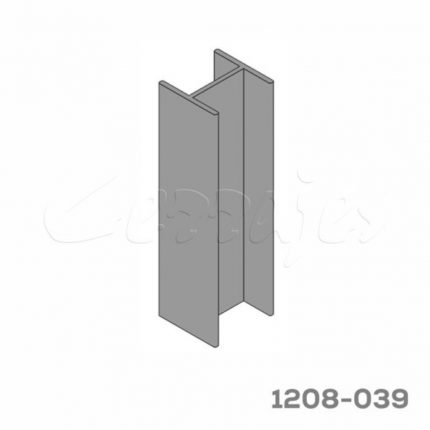 Conector lineal para zoclo aluminio 180° Cerrajes H=150mm Aluminio pintura epóxica Gris mate