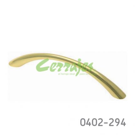 Jaladera Zamak cc 128 mm L=144 mm 4002 Z15 Latón pulido Tornillo M4x25mm