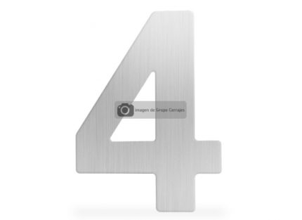 Número 4 metálico de 152 mm acabado inoxidable