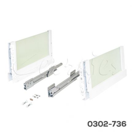 Cajon cacerolero "Nova-Pro Scala Crystal Plus" color "Ice" 500 mm con corredera "Liquid" para 40 kg