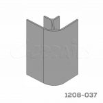 Conector esquina para zoclo aluminio 90° Cerrajes H=100mm Aluminio pintura epóxica Gris mate