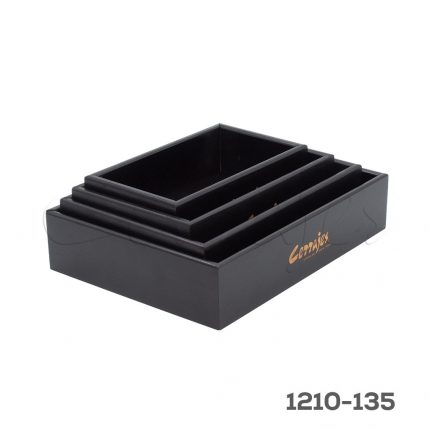 juego de cajones organizadores Cerrajes Bambú Negro 4 cajones