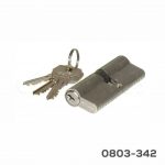 Cilindro de latón Llave/Llave L=80 mm Niquel Cepillado con llave estándar