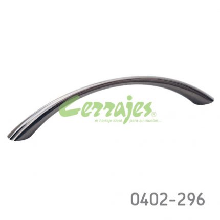 Jaladera Zamak cc 128 mm L=144 mm 4002 Z08 Cromo negro Tornillo M4x25mm