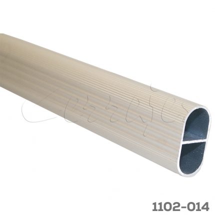 Tubo oval 15x30 mm con refuerzo L=2,5m Aluminio anodizado natural mate