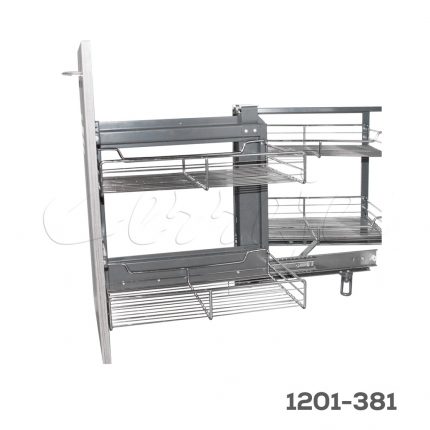 Esquina mágica izquierda "Condesa" alambre cromado  con cierre suave W=900mm