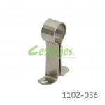 Soporte central para tubo redondo, 25 mm, H=40 mm nikel