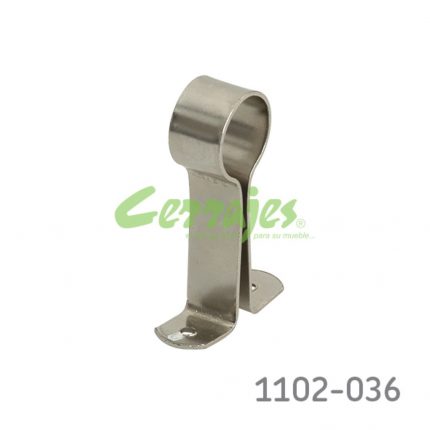 Soporte central para tubo redondo, 25 mm, H=40 mm nikel