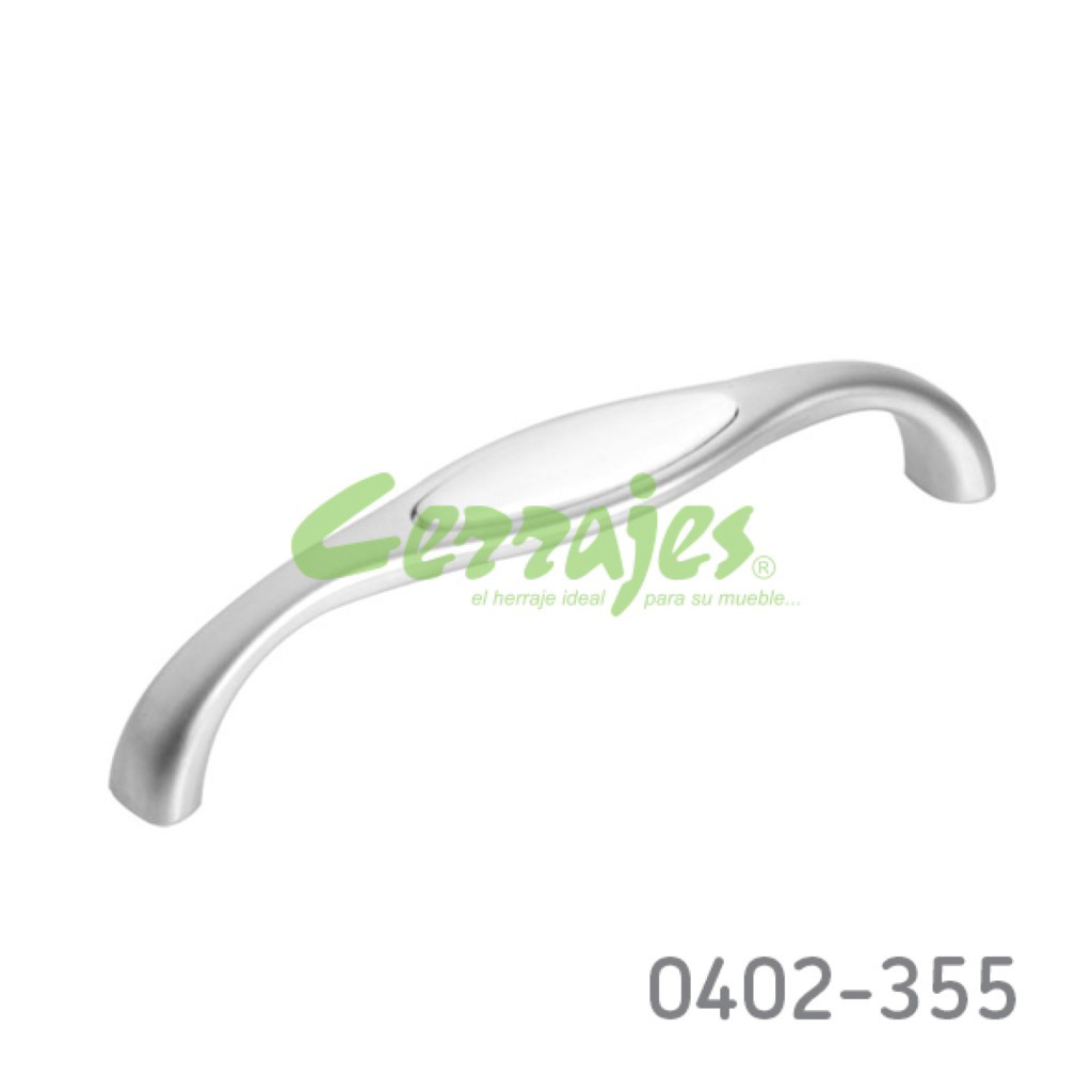 F51041BDC05AF59D19AE841F6C41E43B-1.jpg Jaladera Zamak / Cerámica cc 128 mm L=139 mm 4352 Z50 Acabado metálico con cerámica Tornillo M4x25mm - Image 1