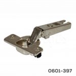 Bisagra sobrepuesta FGV "Genios" Ø=35mm cuello 00 110° Taquete Ø=10mm niquelada autocierre
