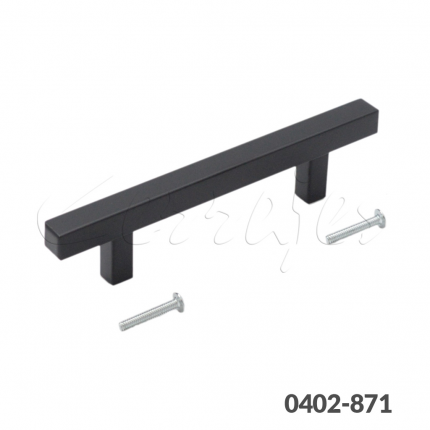 Jaladera barra cuadrada hueca Acero Inoxidable cc 64mm L=124mm 4720 I91 negro mate Tornillo #8-32X1"