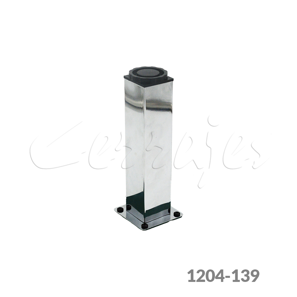 bbdd20ab12e29c0d951c478cedc4d97a667df761.png Pata cuadrada para mueble Cerrajes 40x40mm H=120mm+20mm acero Cromada 100 kg con placa 63x63mm - Image 1