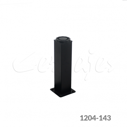 Pata cuadrada para mueble Cerrajes 40x40mm H=100mm+20mm  acero Negro mate 100Kg con placa 63x63mm