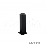 Pata cuadrada para mueble Cerrajes 40x40mm H=180mm+20mm  acero Negro mate 100 kg con placa 63x63mm
