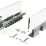 Corredera doble pared Cerrajes "Stetik Slim"  H=126mm L=350mm epóxica blanca cierre suave