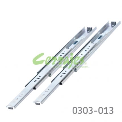 Corredera de baleros Cerrajes Reforzada H=45mm L=350mm Zincada Extensión total Espesor 1,2mm