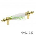 Jaladera Zamak/Cerámica cc 76 mm L=122 mm 5017 Z50 Acabado metálico con cerámica Tornillo #8 - 32X1"