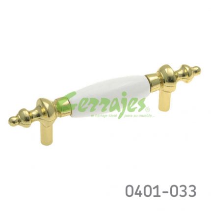 Jaladera Zamak/Cerámica cc 76 mm L=122 mm 5017 Z50 Acabado metálico con cerámica Tornillo #8 - 32X1"