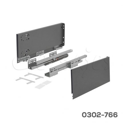Corredera doble pared Cerrajes "Stetik Slim"  H=172mm L=400mm epóxica Gris antracita cierre suave