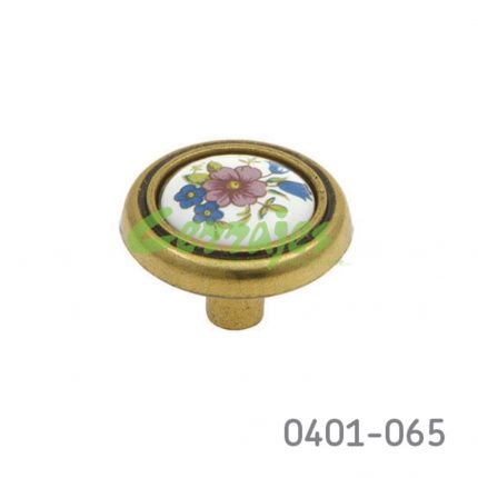 Botón Zamak / Cerámica Ø=32 mm 5049 Z58 Metálico / Cerámica grabada Tornillo #8-32X1"