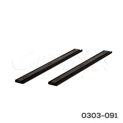 Corredera de baleros Cerrajes  H=45mm L=300mm Electrólisis Negra Extensión total Espesor 1,0mm