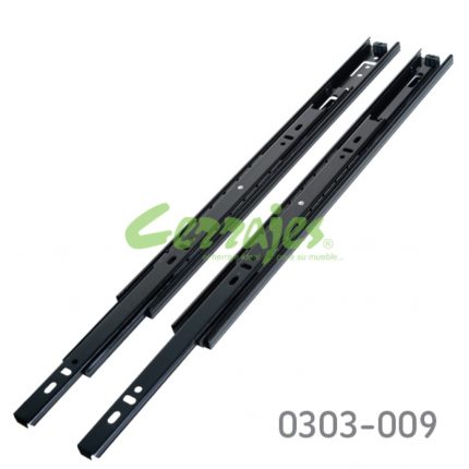 Corredera de baleros Cerrajes Mini H=35mm L=440mm Electrólisis Negra Sobre extensión